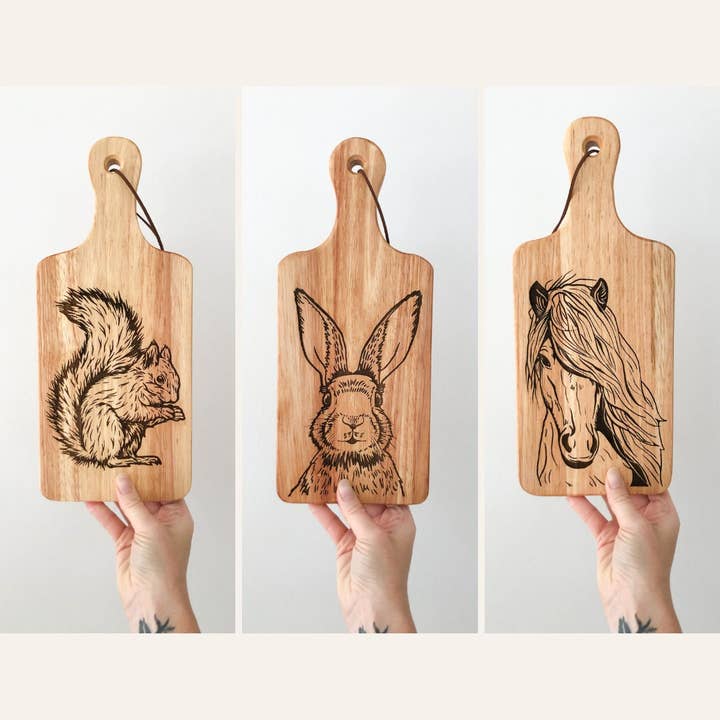 Animal Dekorative Skærebræt, indgraveret skærebræt for engroshandel hos Whip Up Whatever