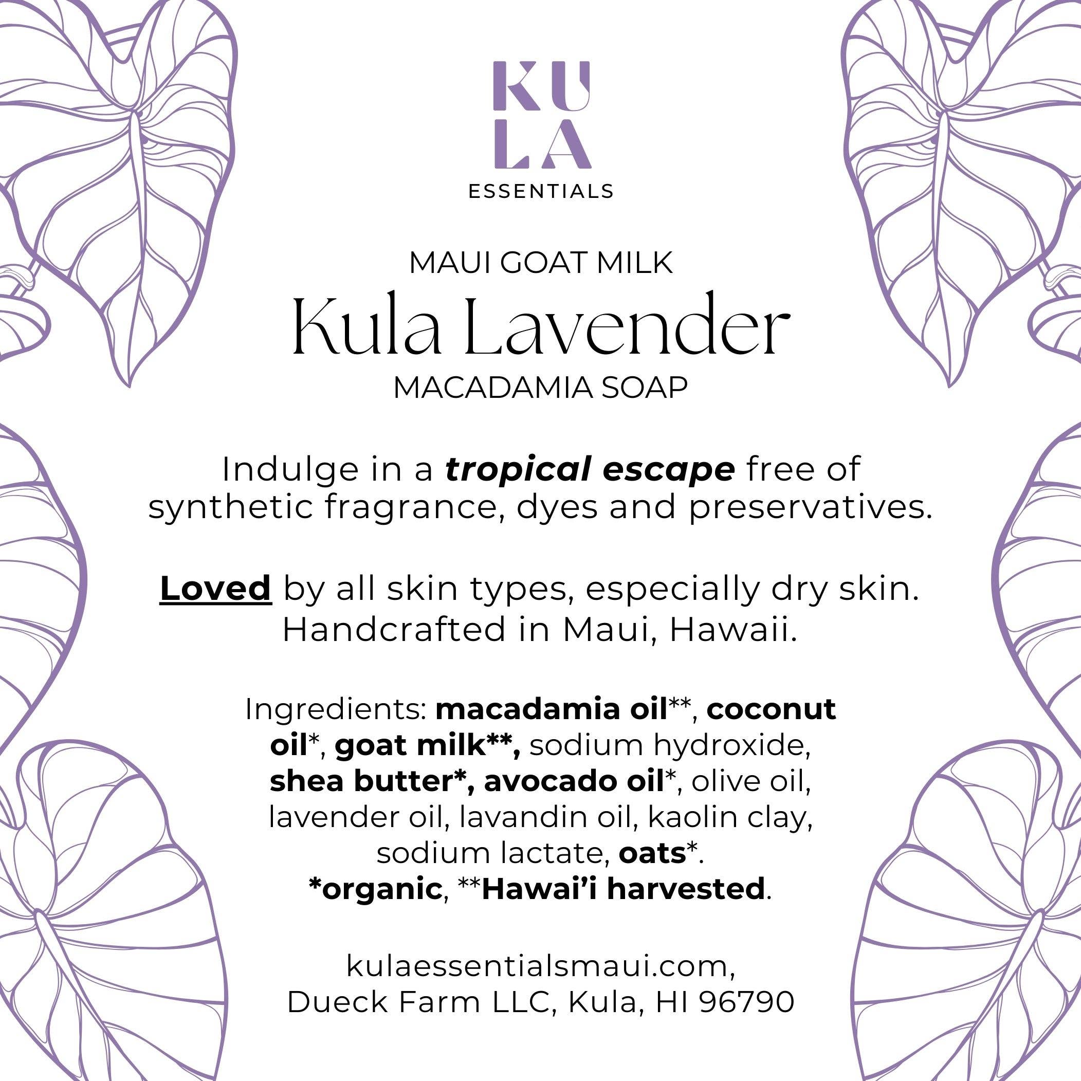 Kula Essentials - Wholesale Bar Soap - Maui Goat Milk Macadamia Soap - Kula Lavender6