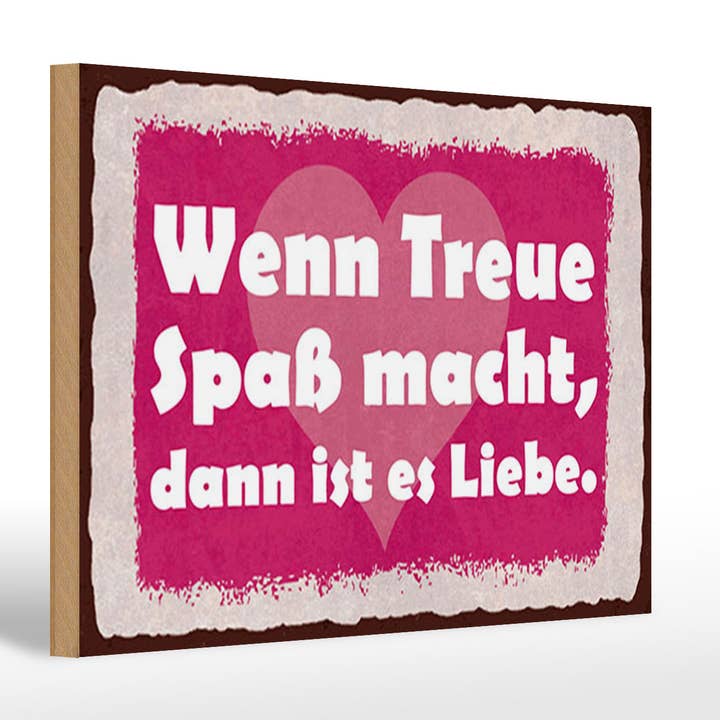 Træskilt 20x30cm Når troskab er sjovt, så er det kærlighed for engroshandel hos Femer