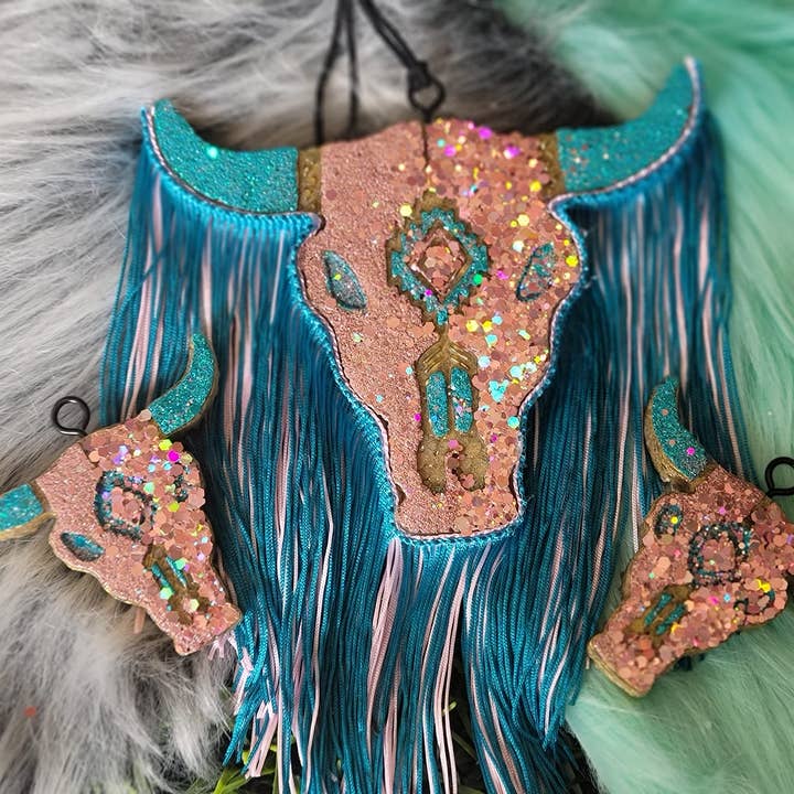 Rose Gold and Teal Western Bull Freshies for wholesale by Lil Bit Sassy Lush Co