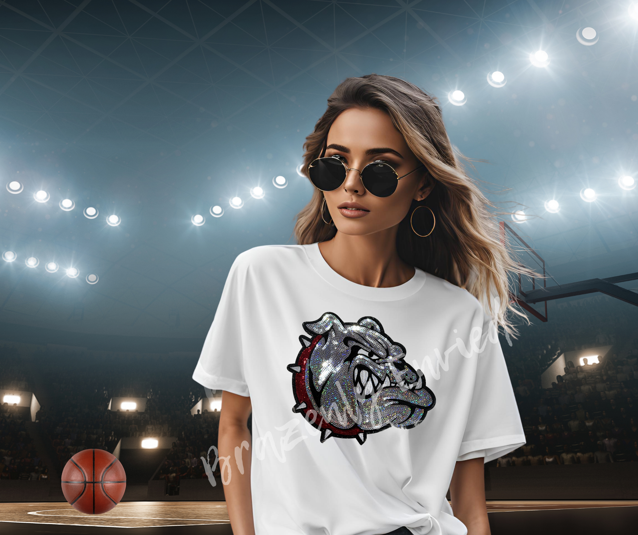 Brazenly Envied - Wholesale Patch - Bulldog Patch with Red Sequins Collar 2