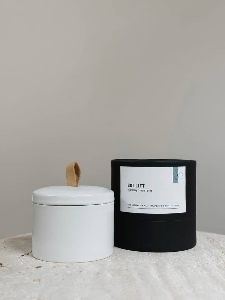 Library 11 oz Candle Jar | Ski Lift for wholesale by Vessel Candle Studio