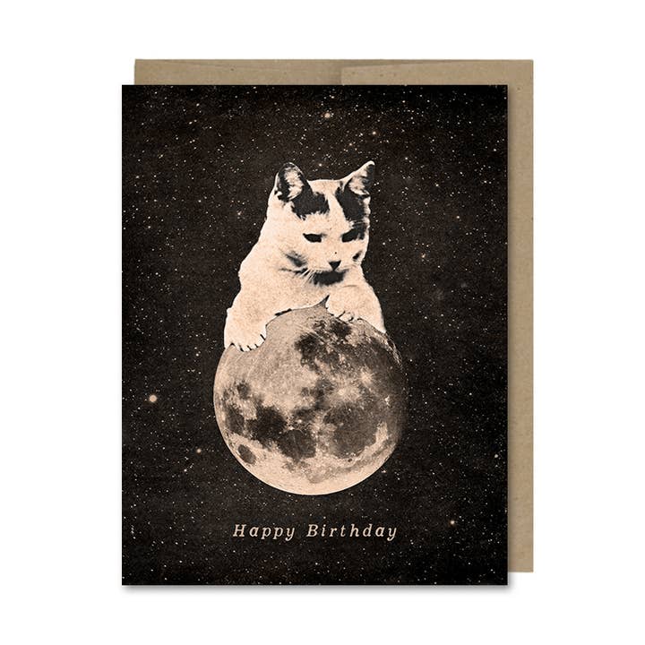 Happy Birthday Mooncat 2-kaart voor wholesale door The Galek Sea