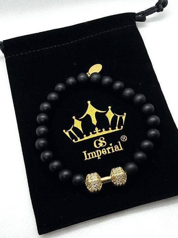 Heren Dumbbell Fitness Armband Com Contas de Ágata 35 por atacado de GS Imperial®