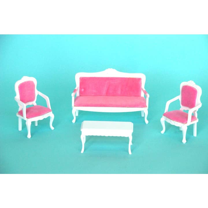 Wooden Louis XV Pink Sofa Set for wholesale by ToysLink