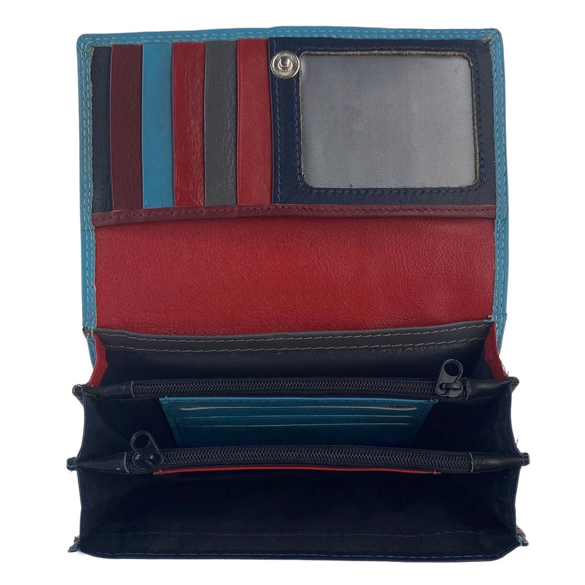 Arrigo - Vente Portefeuille – femme - Portefeuille femme en cuir multicolore modèle harmonica8