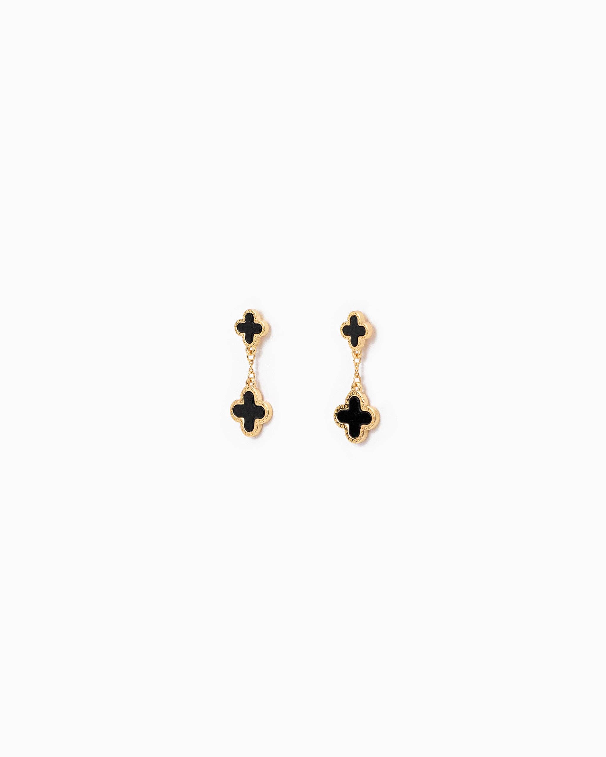 Sessori – wholesale Dangle earrings – Double MOP Clover Drop Earrings2