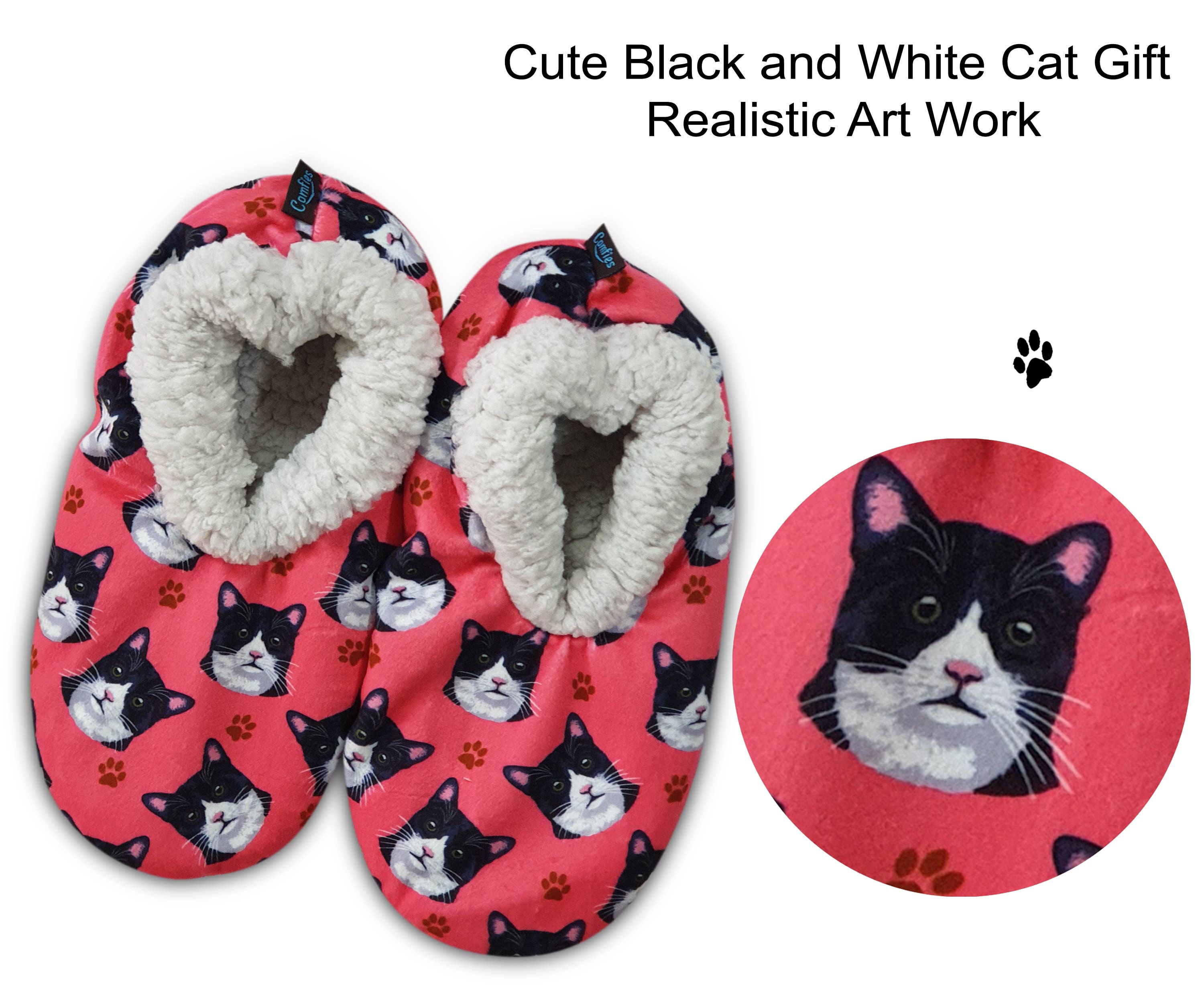 E&S Pets - Wholesale Slippers - Women's - Black and White Cat Slippers4