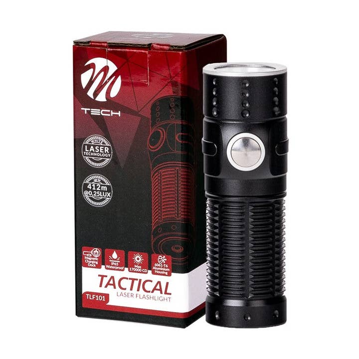Torcia tattica laser M-TECH TLF101, laser LED bianco 10 W per la vendita all'ingrosso da parte di S&U FairTrade UG