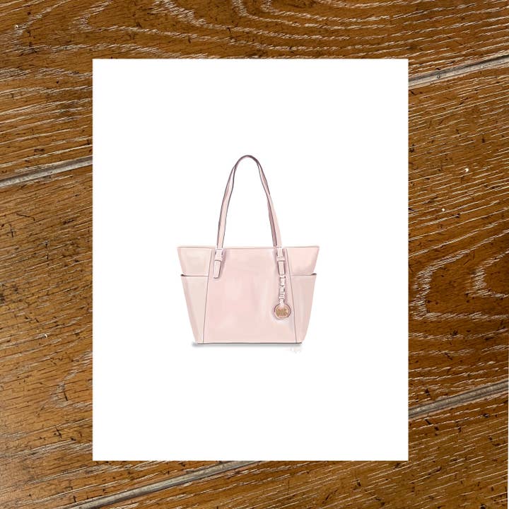 Designer handväska konsttryck, rosa handväska väggkonst för wholesale av Art and Soul