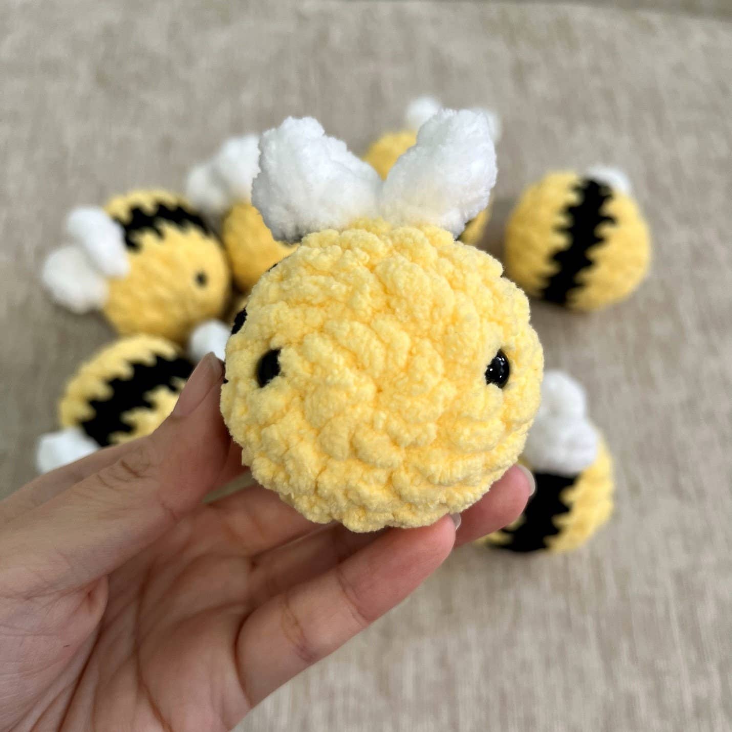 NoobieCraftsCo - Wholesale Stuffed/Plush Toy - Kids & Baby - Crochet Mini Chubby Bee Stress Ball | Chunky Bee Amigurumi2