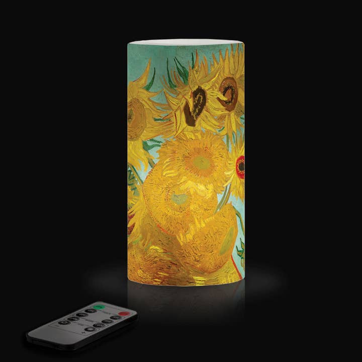 van Gogh Sonnenblumen 6" LED-Kerze – Batteriebetrieben, Flackernd für den Großhandel von RainCaper