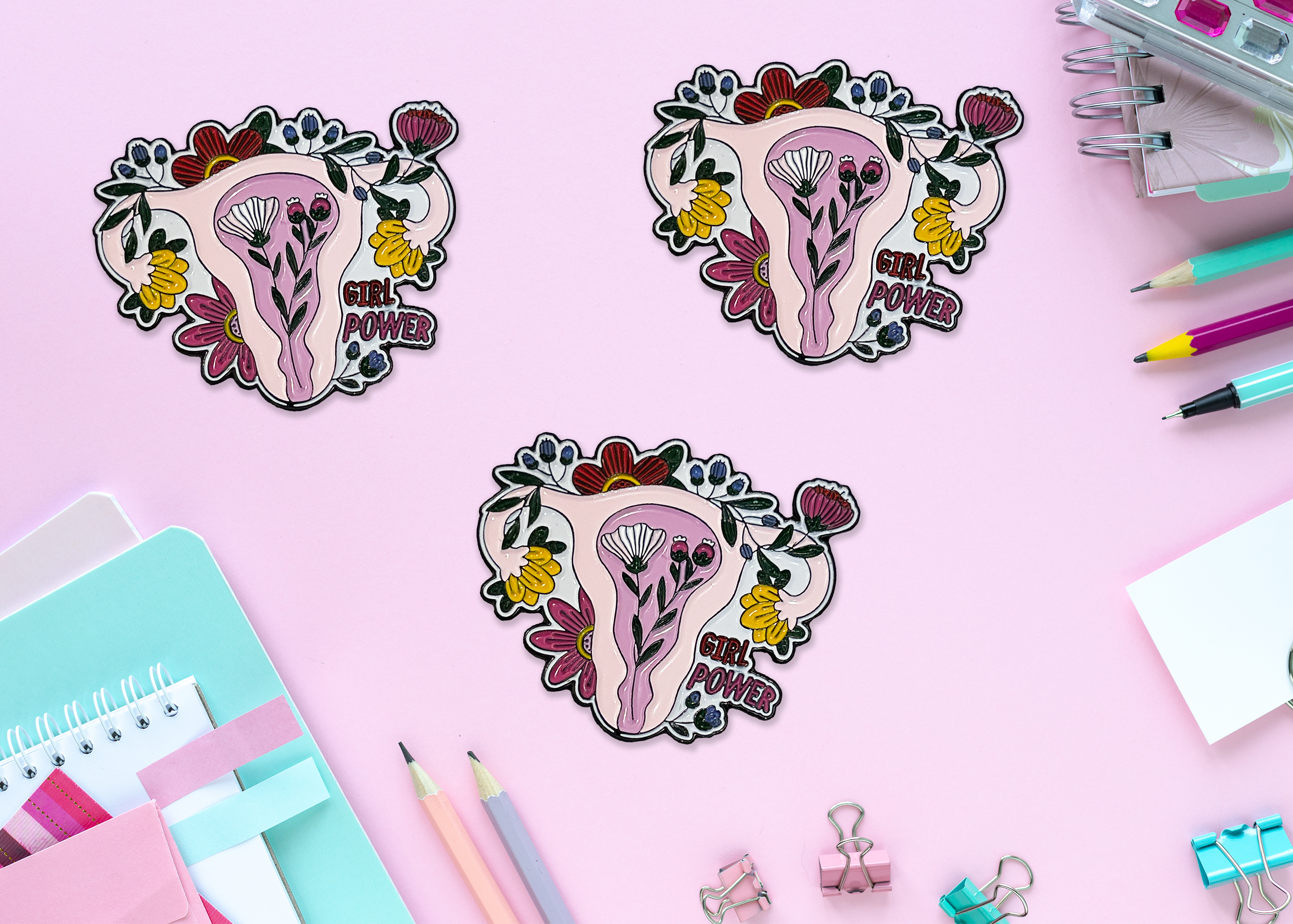 Neha Lee Designs - Wholesale Lapel Pin/Button - Uterus enamel pin6