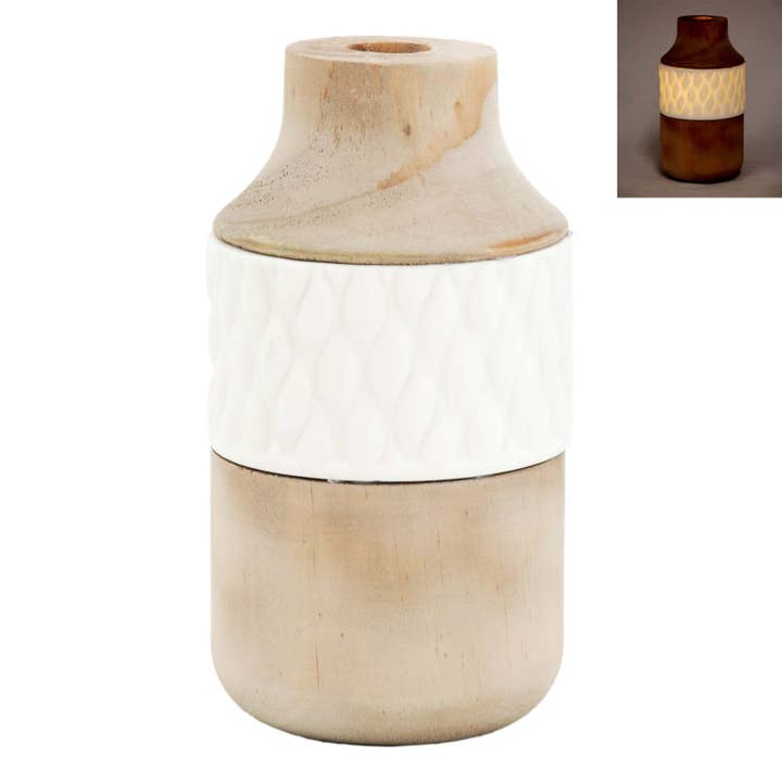 Naturlig & Vit Liten 3-Lagers Belyst Vas för wholesale av WT Collection