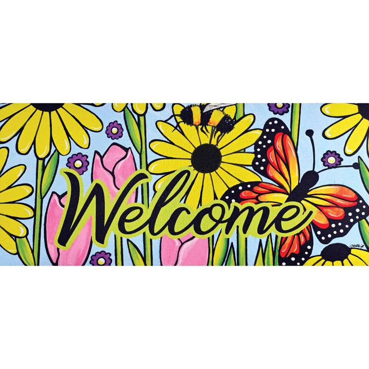 Insert pour paillasson Welcome Butterfly Garden pour la vente par Magnolia