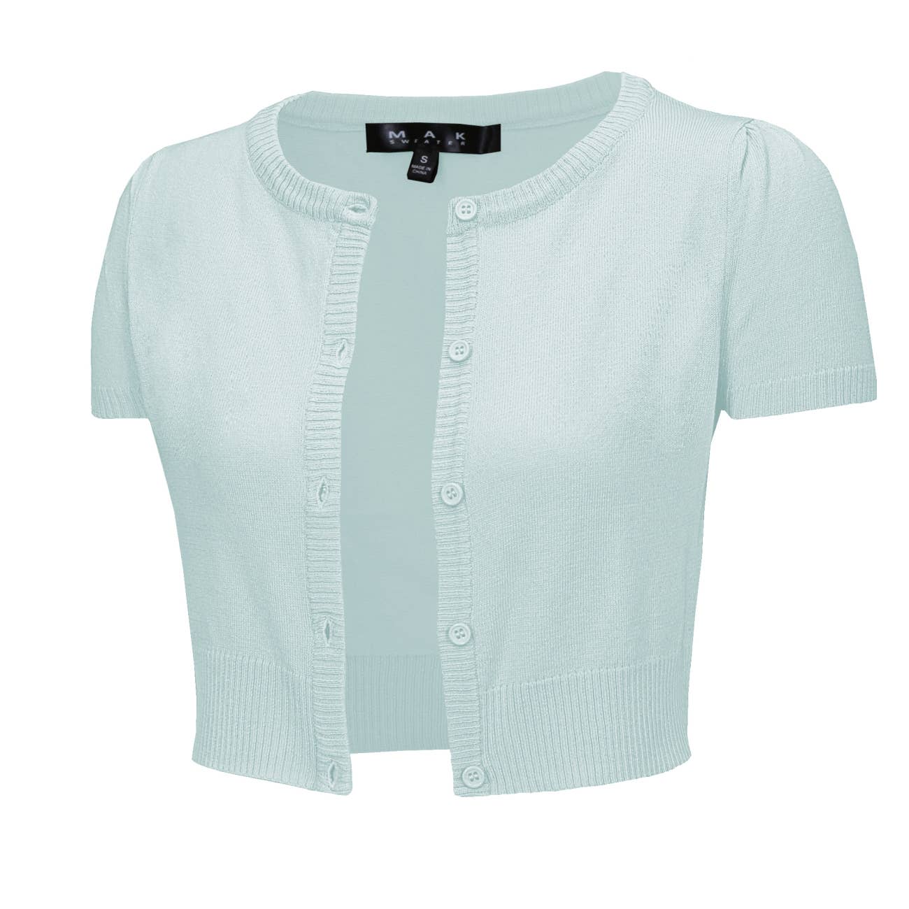 Mak - Vente Cardigan – femme - Cardigan court à col rond à manches courtes CB053616