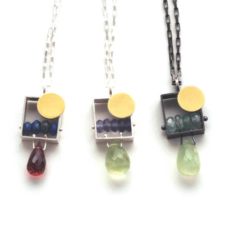 SRJ22N - Sunset Necklace with Teardrop Stone for wholesale by ASHKA DYMEL Studio