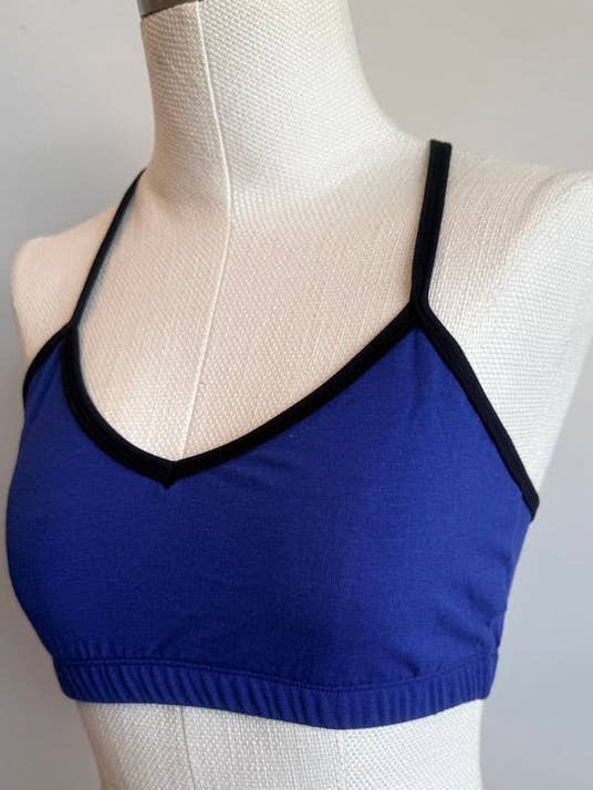 Bamboo Bralette Blue with Black Binding for wholesale by Ancient Language 97