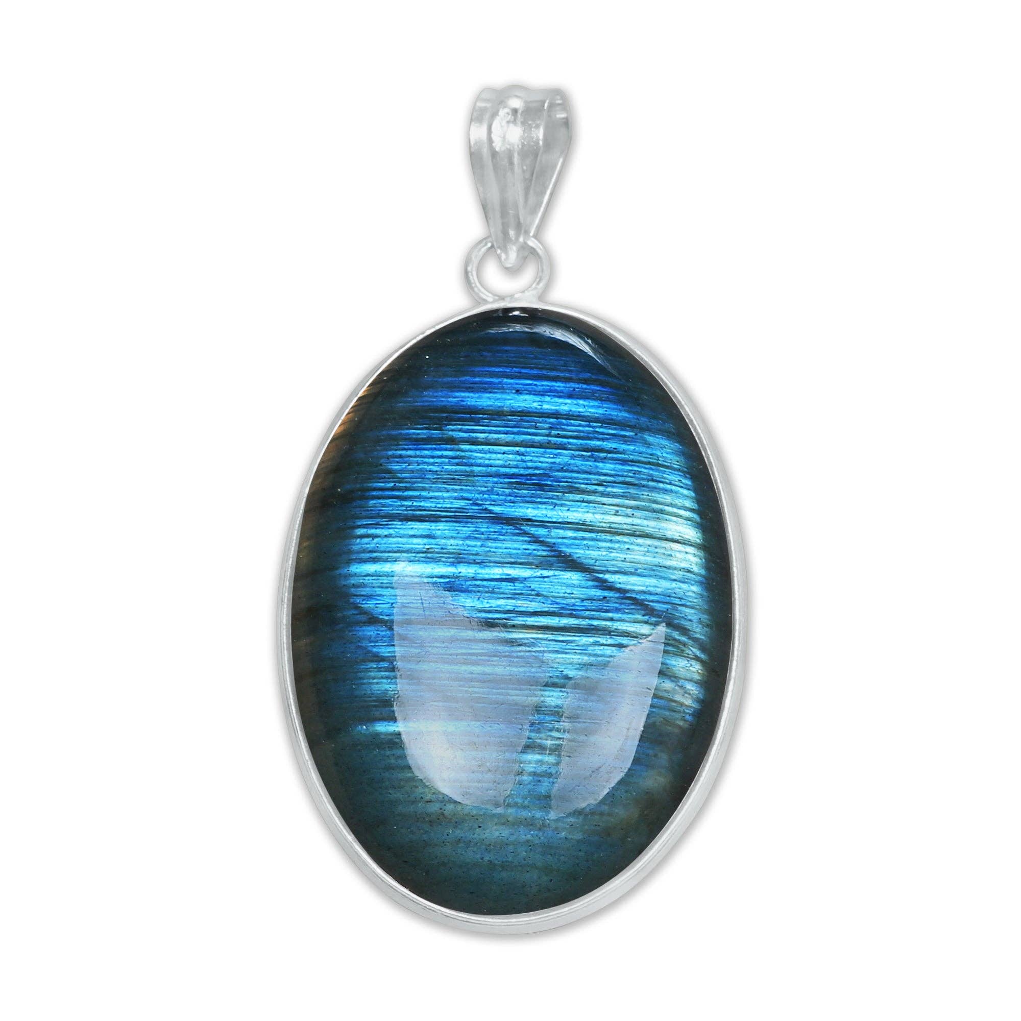 Handmade Jewels - Wholesale Individual Charm/Pendant - Labradorite Minimalist Pendants -  Handmade, Silver-Plated Brass, Wholesale15