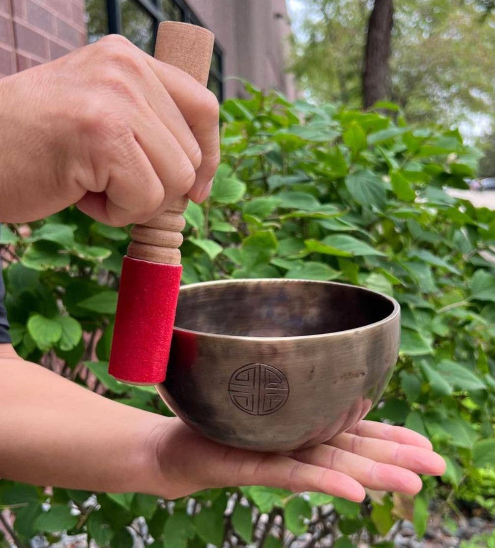 Lungta Imports - Wholesale Musical Instrument - Hand Hammered Tibetan Full Moon Singing Bowl Complete Set4
