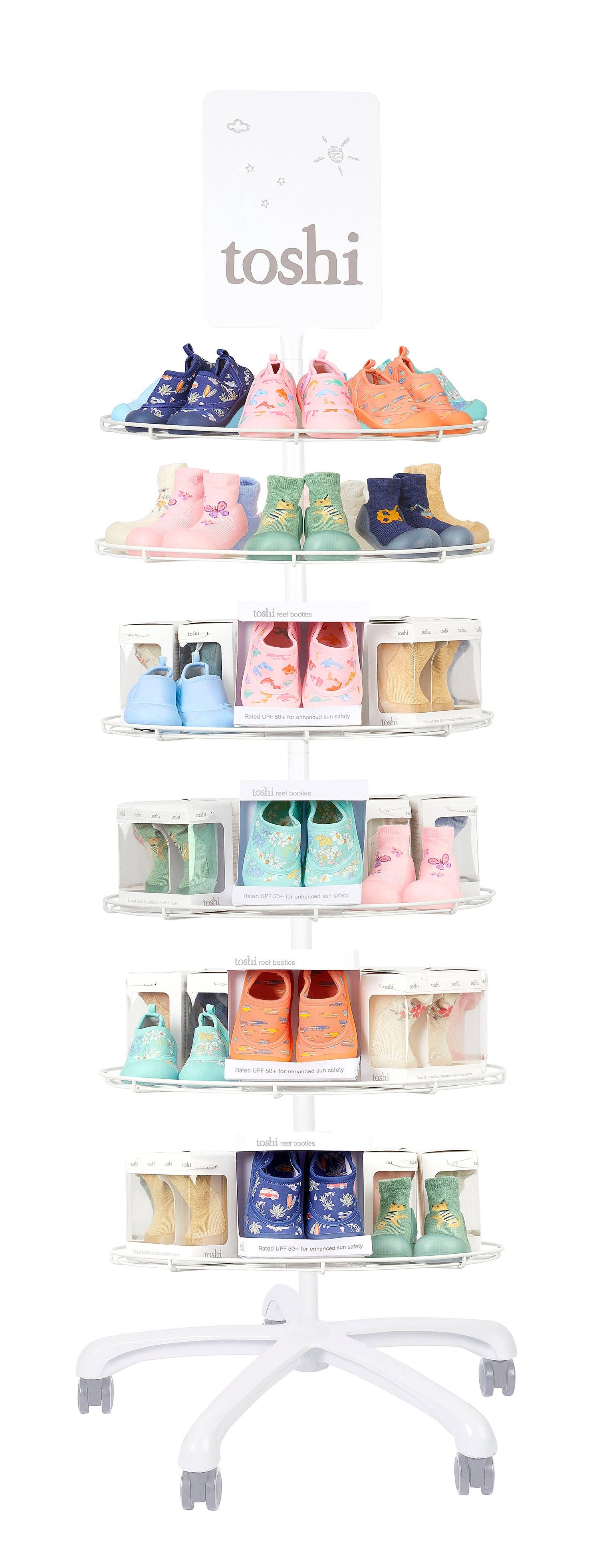 Verniciato a polvere bianca Espositore per calzature in vendita all'ingrosso su Faire0