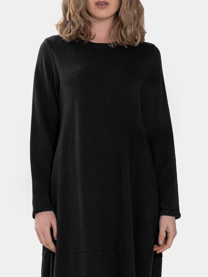 Baci & Amici Fashion - US Continental - Wholesale Dress - Women's - Knit Collar Midi Sweatshirt Dress14