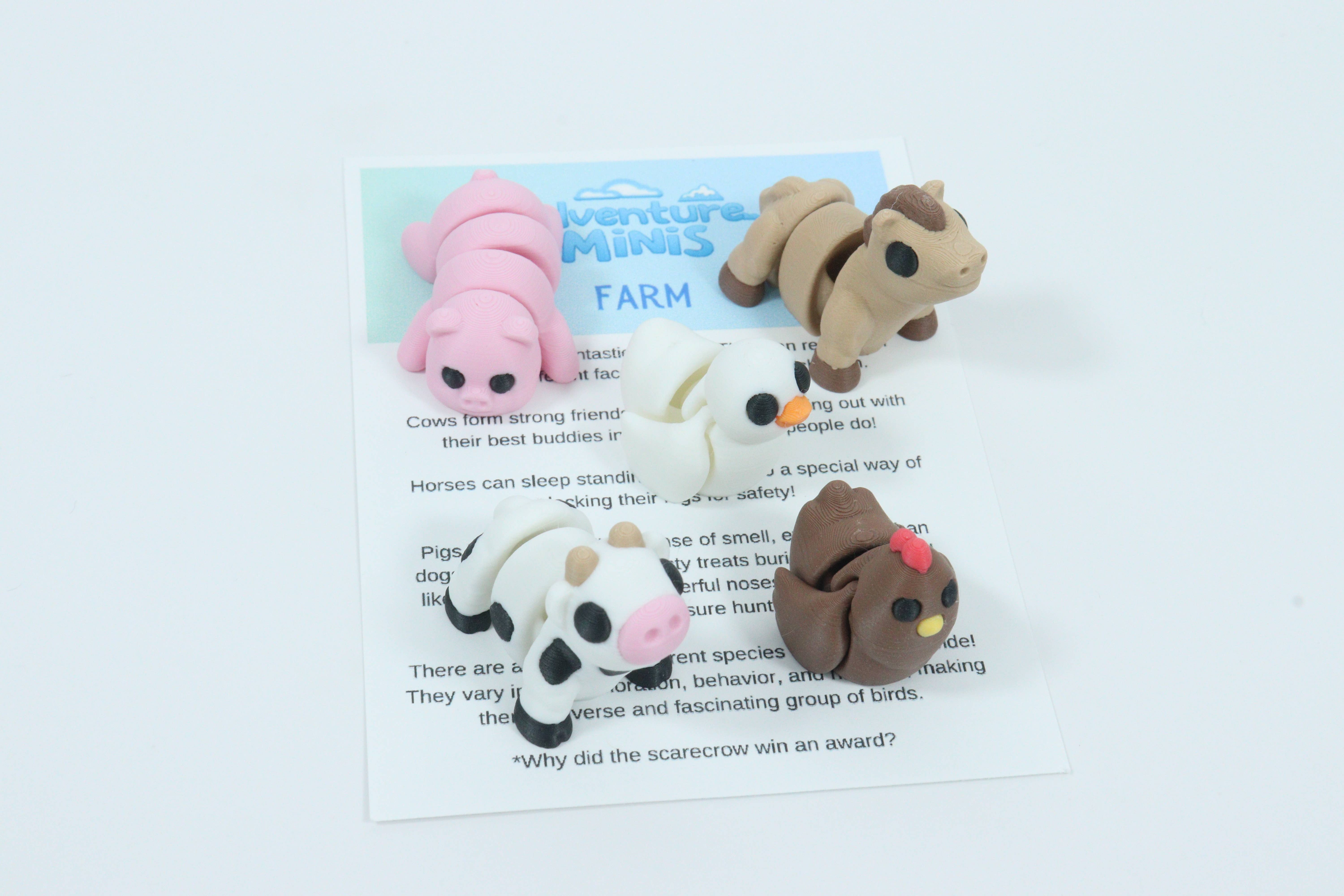 MrSpinner - Wholesale Fidget Toy - Kids - 3D Printed Animals – Adventure Minis Farm Set3