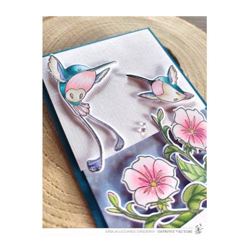Impronte D'Autore - Wholesale Rubber/Decorative Stamp - Clear polymer stamps Hummingbird ENG3