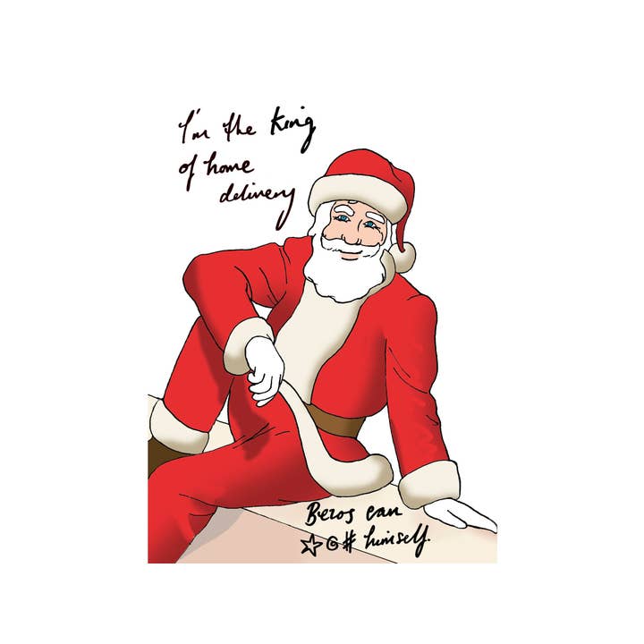 Vittig julekort: Jeff Bezos vs. Julemanden for engroshandel hos Duggoons Greeting Cards