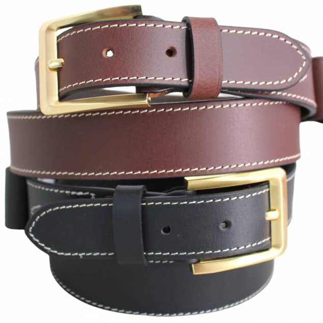 hide & chic - Wholesale Belt - Unisex - Stockman’s Knife Belt Genuine Leather with Knife pouch. BLK or BRN. 41014
