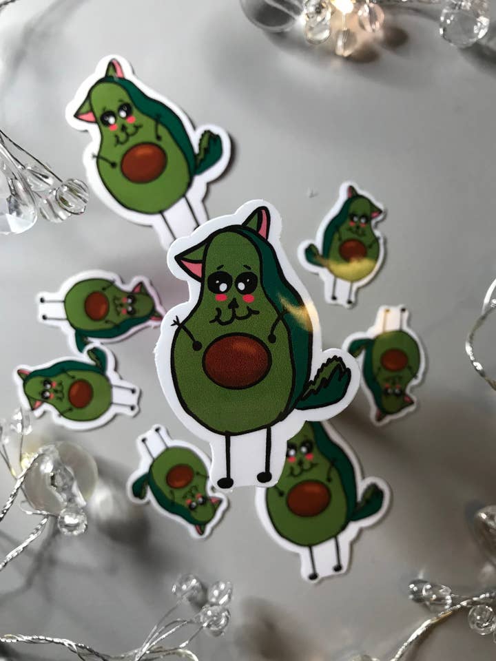 Cute Veggie Sticker | Avocado Sticker for wholesale by Shimmer Me Stickers
