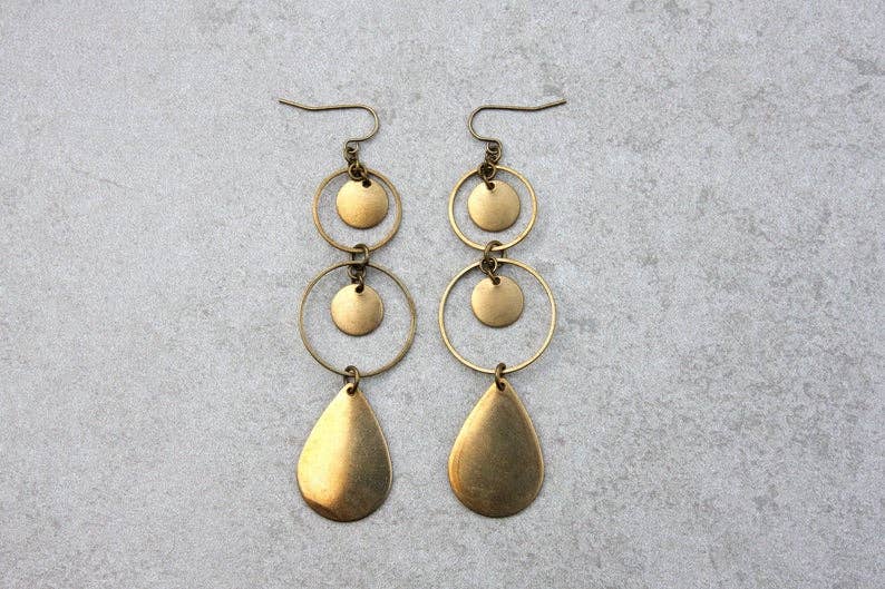 daniAWESOME - Wholesale Dangle Earrings - Brass Teardrop Chandelier Earrings 0