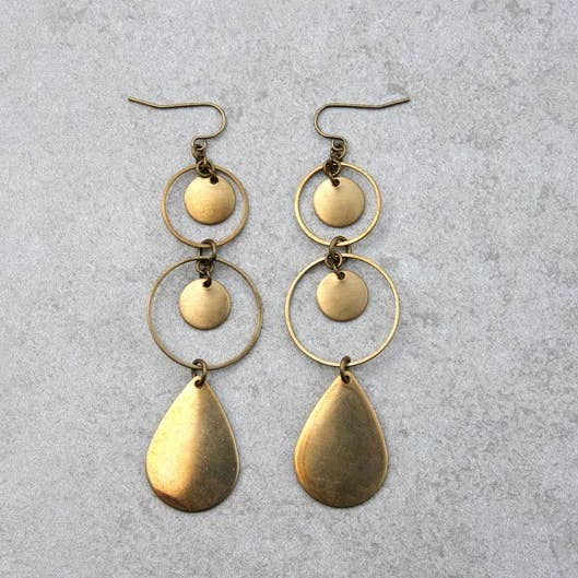 daniAWESOME - Wholesale Dangle Earrings - Brass Teardrop Chandelier Earrings