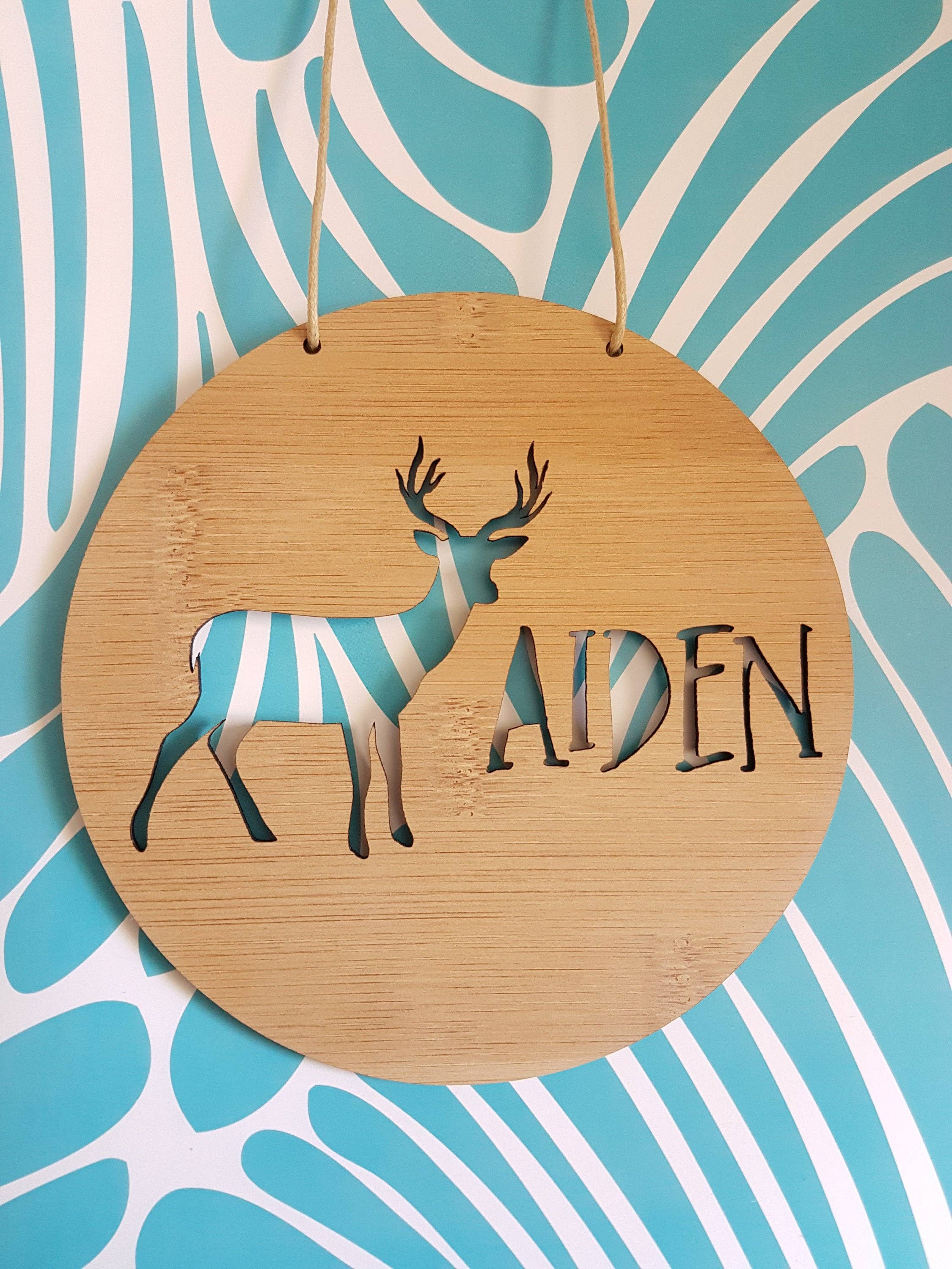 Little Birdy Finds - Wholesale Wall Decor - Kids & Baby - Personalised Wooden Wall Hanging - DEER/STAG3