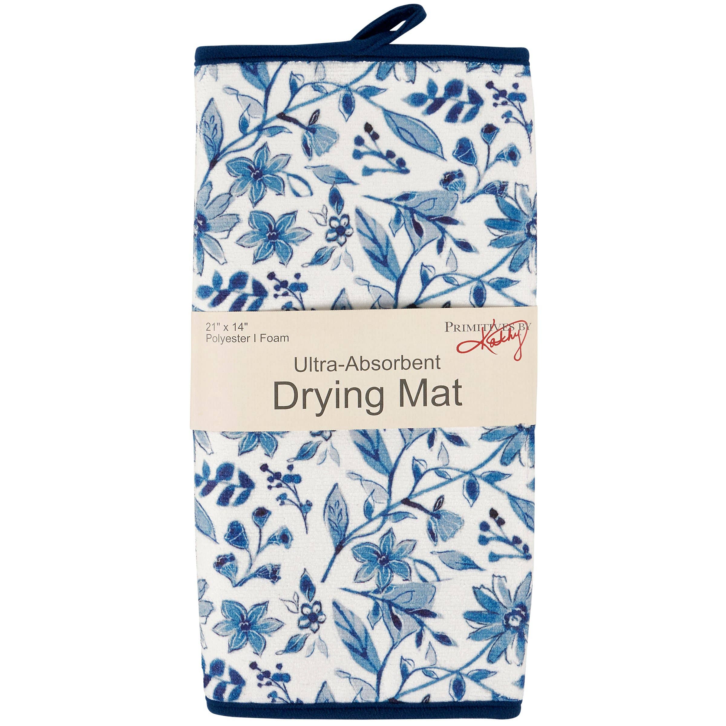 Primitives by Kathy - Wholesale Dish Drying Mat/Rack - Blue Florals Drying Mat2