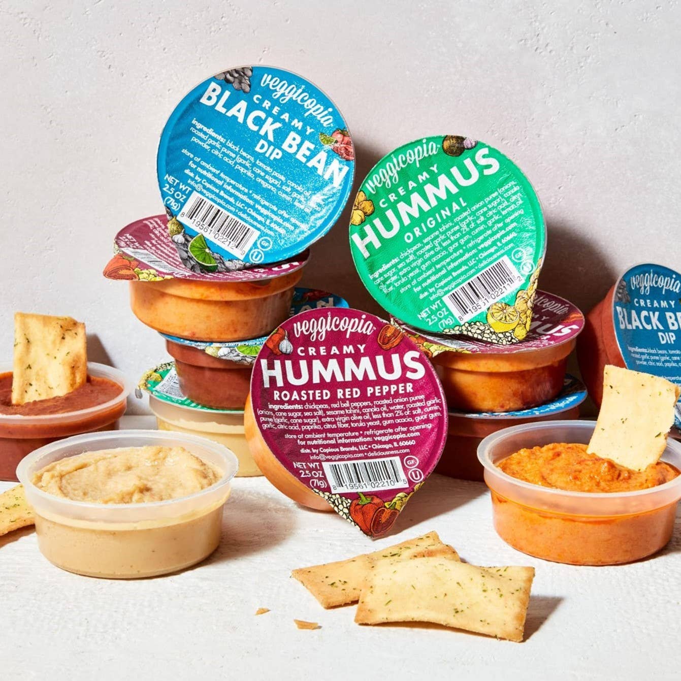 Veggicopia - Wholesale Dip - Veggicopia Red Pepper Hummus - Single Serve5