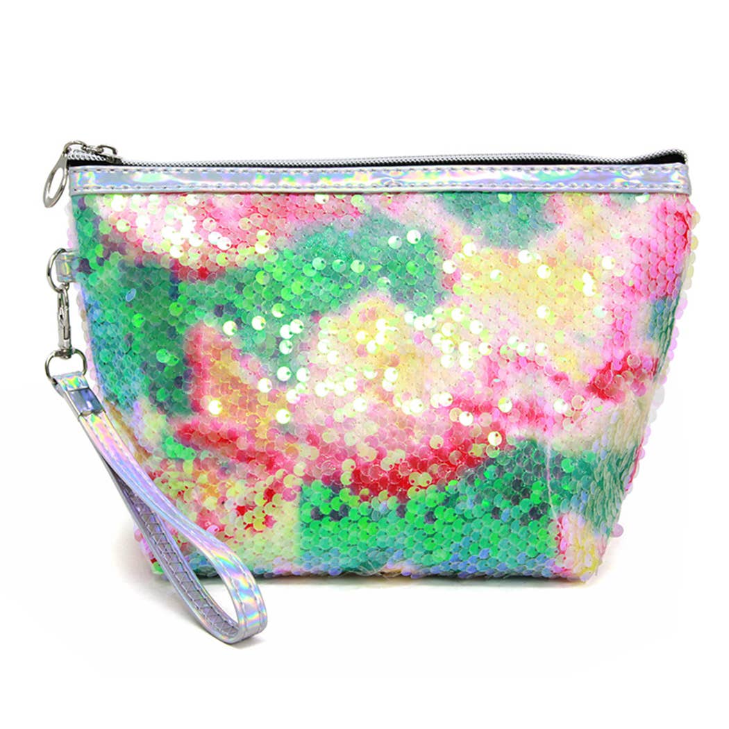 Fashion City - Wholesale Makeup/Cosmetic Bag - Multi Sequin Zipper Cosmetic Pouch Bags7