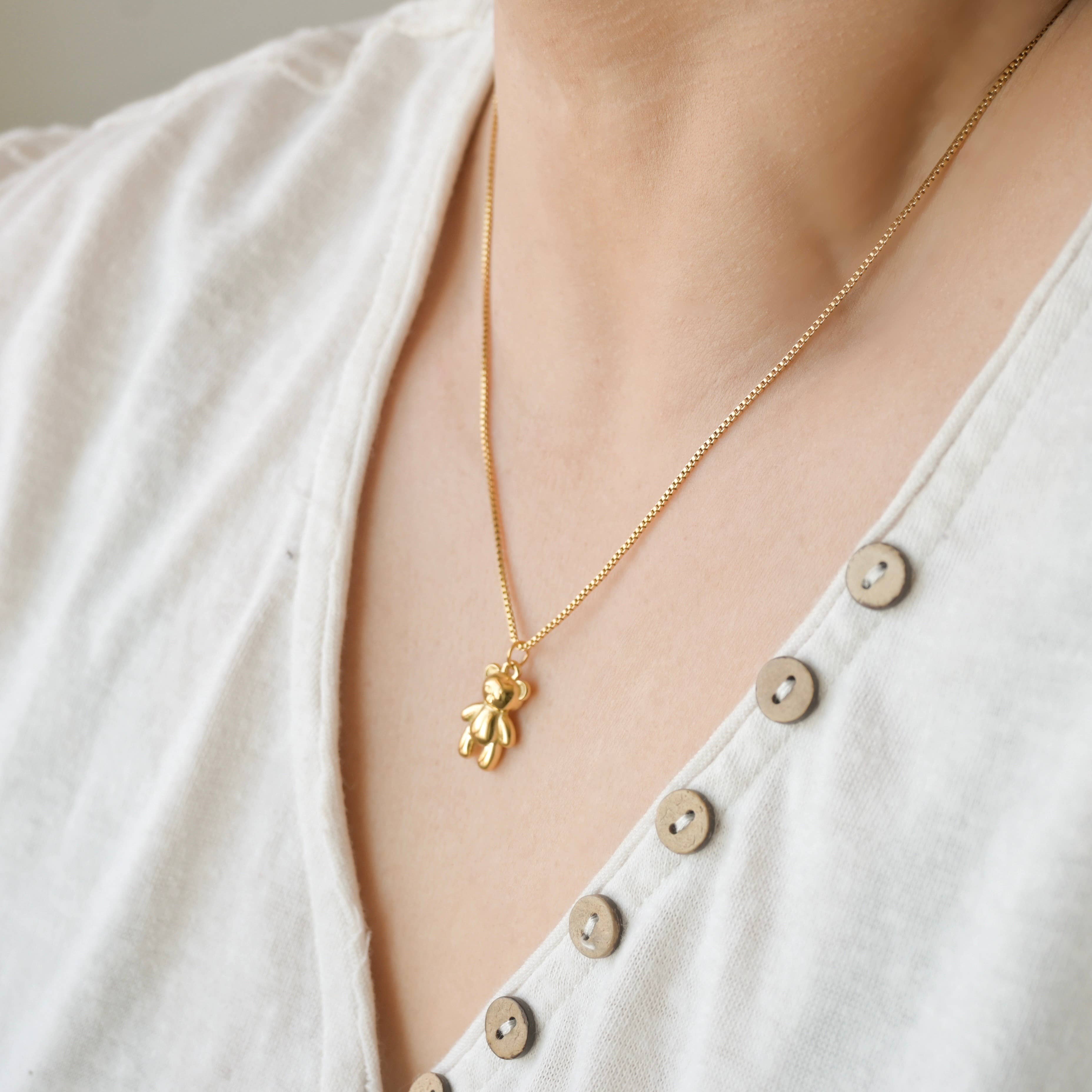 Blueyejewelry - Wholesale Pendant/Charm Necklace - Teddy Bear Necklace - Whimsical 18k Gold Bear Pendant6