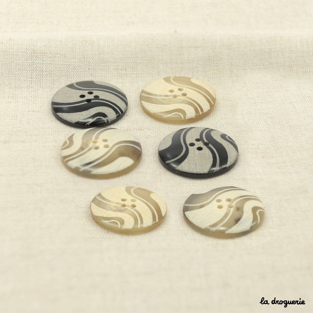 LA DROGUERIE - Wholesale Sewing Button/Snap - Button "The Pyla undulations" 28 mm3