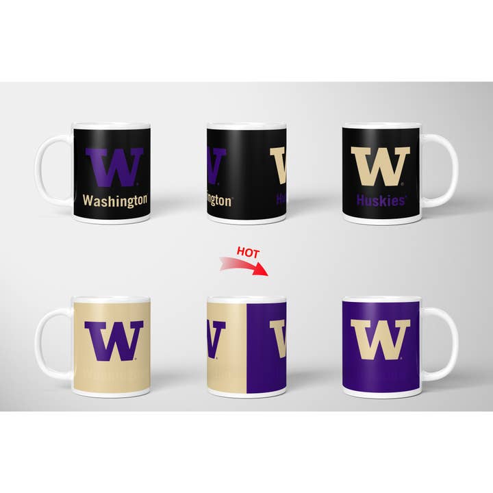 Caneca de mudança de cor UW Huskies - Fundo muda de cor por atacado de Sunkiss