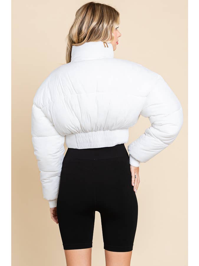 ANWND - Wholesale Puffer Jacket - Women's - 2456-HIGH NECKLINE FRONT ZIPPER CORSET PUFFER JACKET9