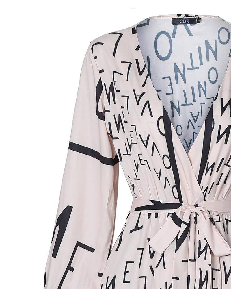 ABRIKOOS maxi-jurk met print met lantaarnmouwen met hoge split voor groothandel op Faire6