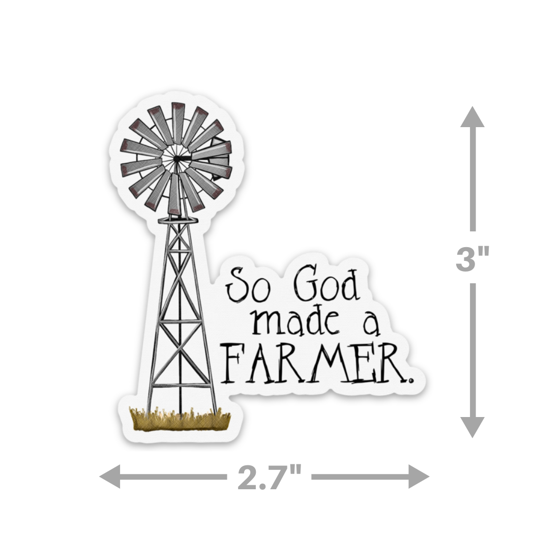 Kevin & Kaia - Wholesale Sticker - So God Made a Farmer - Sticker1