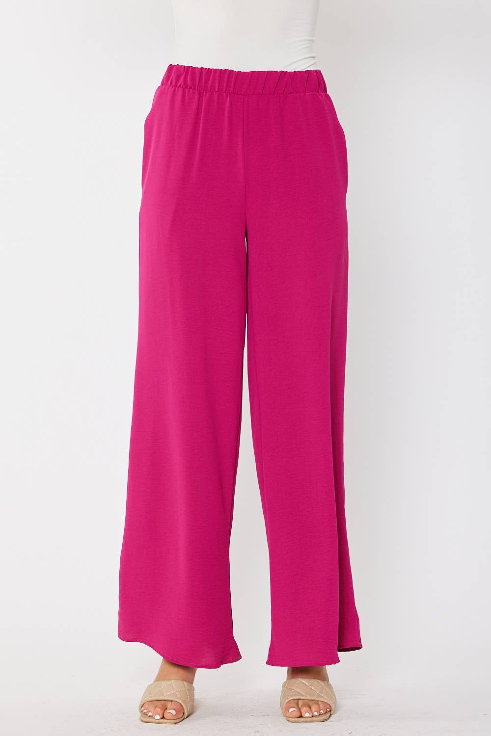 FSL Apparel - Vente Pantalon – femme - SP7036 - PANTALON À ENFILER UNI FLUIDE À JAMBE LARGE10