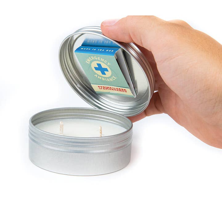 Whiskey River Soap Co. - Wholesale Travel Candles - Because Children Emergency Ambiance Travel Tin | Funny Candl