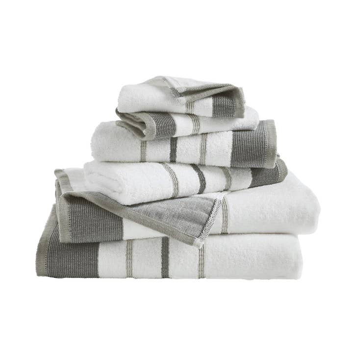 Decorative Cotton Stripe Bath Towel Set - Noelle Collection for wholesale by BH Collective