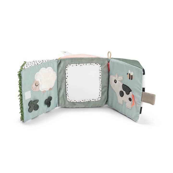 Done by Deer - Wholesale Crinkle Tag Toy - Baby - Fold-out sensory mirror Tiny farm Colour mix6