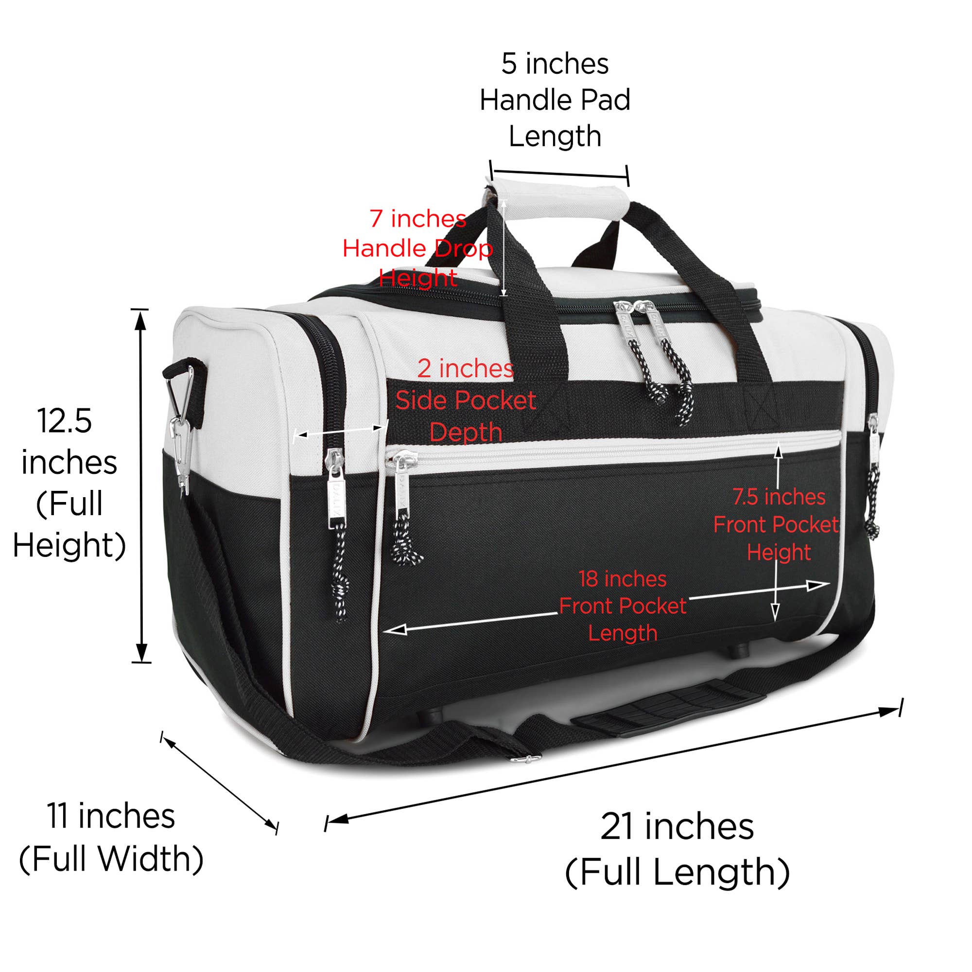 Dalix - Wholesale Weekender Bag - Unisex - DALIX 21" Blank Sports Duffle Bag Gym Bag Travel Duffel70