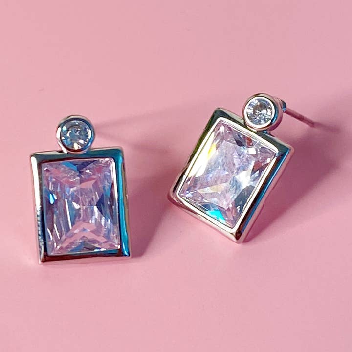 Sparkly Square Stud Earrings for wholesale by Ellison+Young