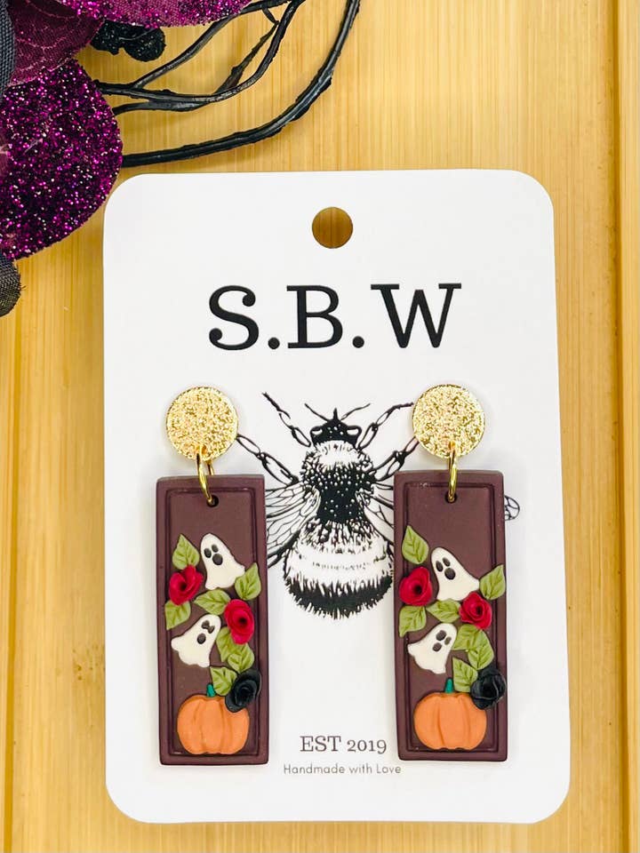Rose and Ghost Dangles for wholesale by Sweet B's Workshop